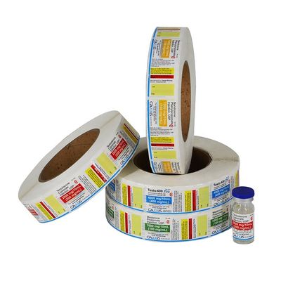 Oil Resistant 10ml Vial Labels , 6cm Wide Vinyl Bottle Labels