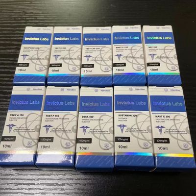 Silver Hologram Foil 10ml 20ml Steriod Packaging Boxes With Gloss Bright Film