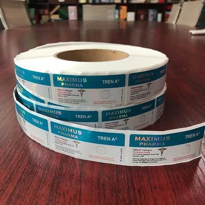 Custom Colorful Printing Hologram Steriod 3x6 Cm Laser Paper Vial Labels By Roll  For 10ml Injection Vial Use