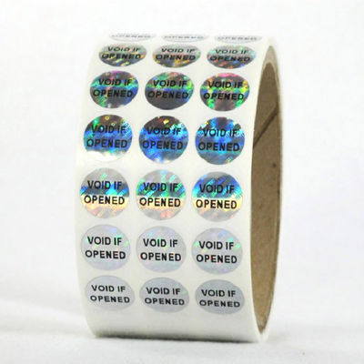 Rainbow Hologram Vial Label , Glossy Surface Holographic Authenticity Stickers