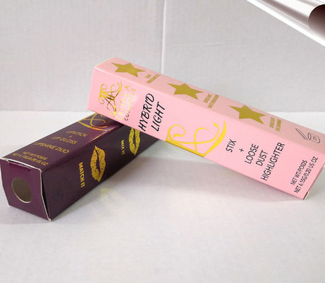 CMYK Hot Stamping Cosmetic Paper Box , Collapsible Lipstick Box Packaging