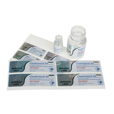 Hologram Steroid Vial Labels , 35mm Length 30ml Bottle Labels