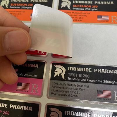 ISO PMS Color Glass Vial Labels , Glossy Finish Pharmacy Labels Stickers