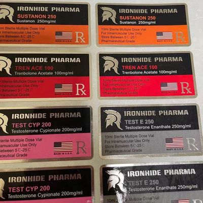 ISO PMS Color Glass Vial Labels , Glossy Finish Pharmacy Labels Stickers