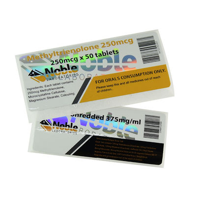 Hologram 10ml Vial Labels , Water Resistant Steroid Bottle Labels