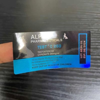 Silver Hologram 10ml Vial Labels , 60mm Length Anti Counterfeit Sticker