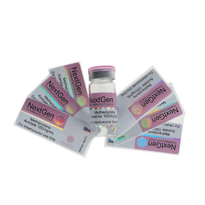 PVC Pharmacy 10ml Vial Labels Spot UV Printing Water Resistant