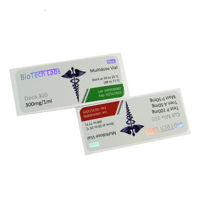Anti Water Foil Stamping Medicine 10ml Vial Labels For Test Propionate