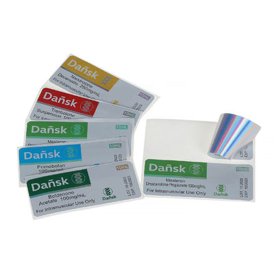 Anti Water Foil Stamping Medicine 10ml Vial Labels For Test Propionate