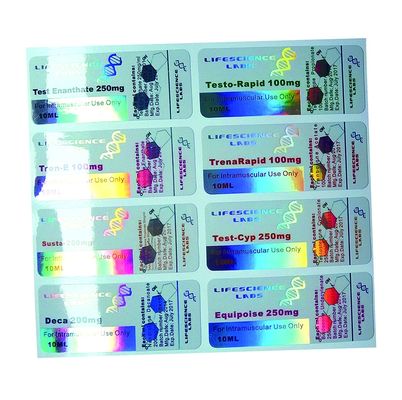 OEM Medication Bottle Labels , 80gsm Paper Security Hologram Stickers