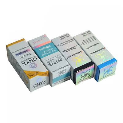 Gold Embossing 10ml Vial Boxes , 60mm High Paper Cardboard Boxes