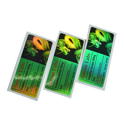Anti Counterfeit 60mm Wide Glass Vial Labels With Glossy Varnishing Surface