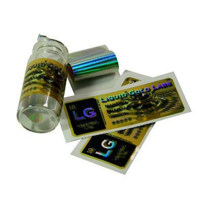 Anti Counterfeit 60mm Wide Glass Vial Labels With Glossy Varnishing Surface