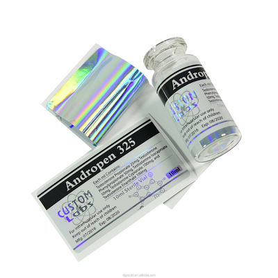 Custom 30mm Length Holographic Security Stickers , Strong Adhesive Steroid Vial Labels