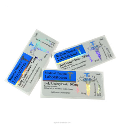 Anti Fake Printing 30x84mm Glass Vial Labels For Medicine Bottle