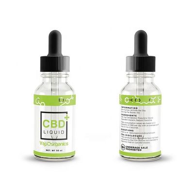 Vinyl Paper Glass Vial Labels , Offset Printing Cbd Bottle Label