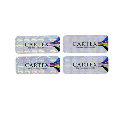Silver Tamper Evident Hologram Stickers , Waterproof Vinyl Adhesive Label