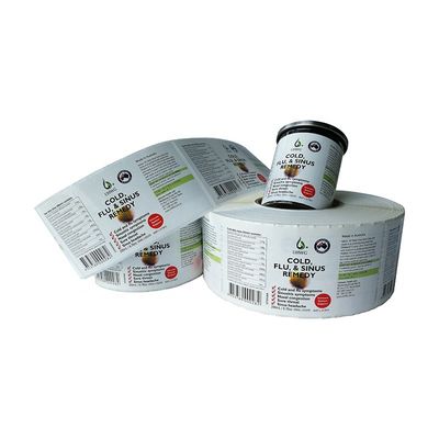 Waterproof Self Adhesive 6x12cm Medicine Bottle Label Matte Lamination
