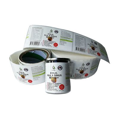 Waterproof Self Adhesive 6x12cm Medicine Bottle Label Matte Lamination