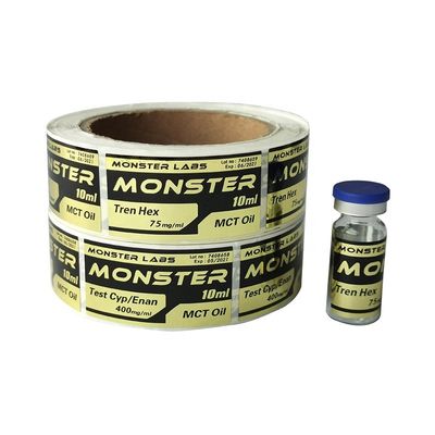 Glossy Adhesive 60mm Length Vinyl Bottle Labels With Offset Printing