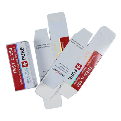 Glossy Foldable 300gsm Vial Packaging Box With Hot Stamping