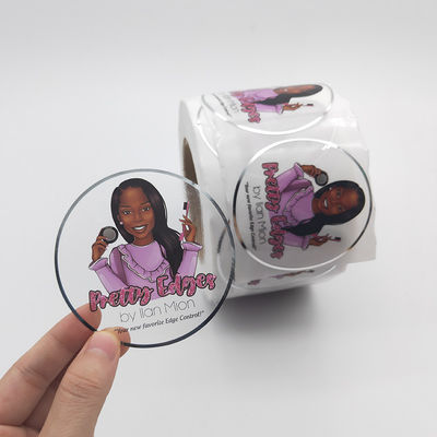 OEM Anti Ultraviolet Transparent PVC Vinyl Sticker With Rose Gold Foil Stamping