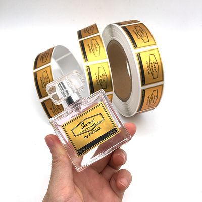 Gold Foil Finishing 4x6cm PVC Vinyl Sticker For Perfume Bottle
