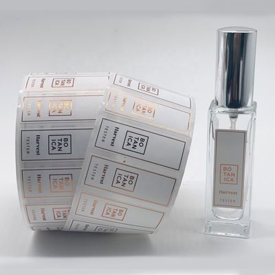 8cm Width Perfume Bottle Personalised Gold Foil Stickers With Spot UV Printing