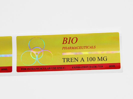 ISO Gold Foil Printing 10ml Vial Labels Strong Adhesive Sticky For Trenbolone Acetate