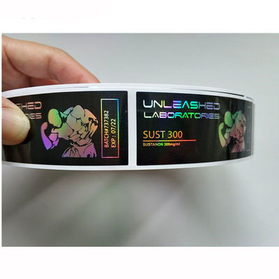 Transparent PET Medication Vial Labels , Waterproof Hologram Security Label