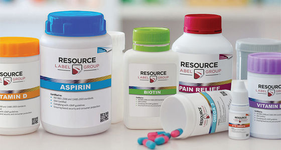 25*60mm Pharmacy Pill Bottle Labels 0.06mm Thickness With Rainbow Color