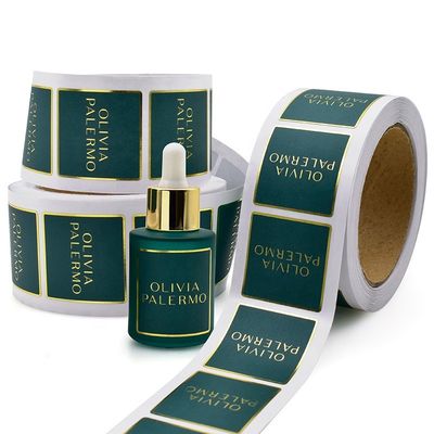 RoHS Self Adhesive 20x80mm Gold Foil Stickers Matt Lamination
