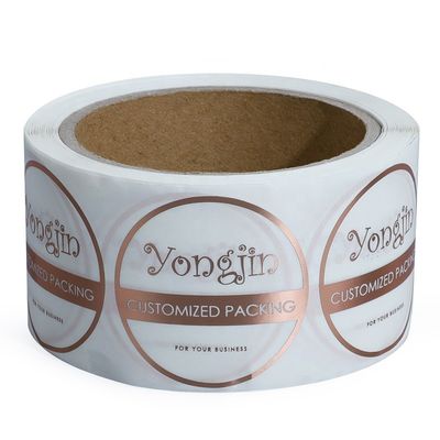 BOPP Hot Stamping Gold Foil Stickers , OEM Gold Foil Transparent Sticker