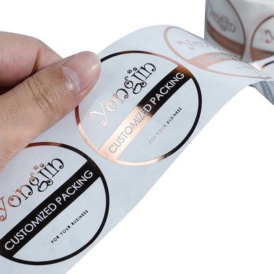 BOPP Hot Stamping Gold Foil Stickers , OEM Gold Foil Transparent Sticker