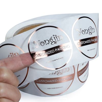 BOPP Hot Stamping Gold Foil Stickers , OEM Gold Foil Transparent Sticker