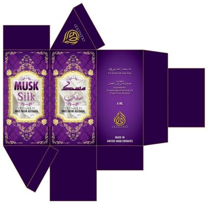 Gold Foil 105mm High Cardboard Cosmetic Paper Box For Essential Oil Perfume Bottle