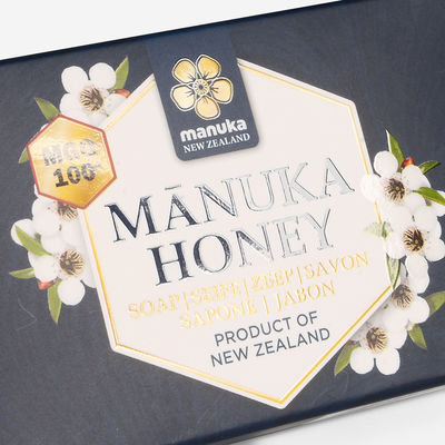 Black Recycled 300gsm Cosmetic Paper Box With Spot UV Printing