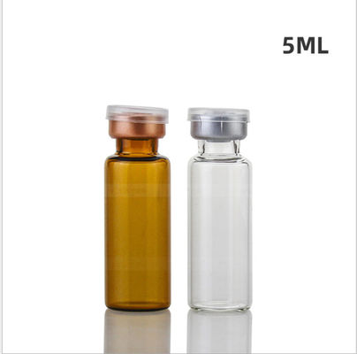 49mm Height Medicine Glass Vials , Anti Fragile 5ml Amber Glass Bottles