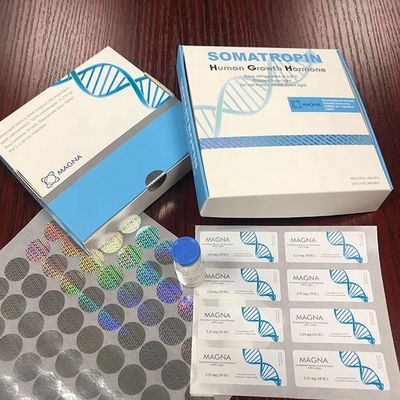 Recyclable 40x18mm Silver Foil Glass Vial Labels For Human Growth Hormone Boxes