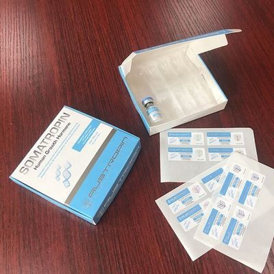 Recyclable 40x18mm Silver Foil Glass Vial Labels For Human Growth Hormone Boxes