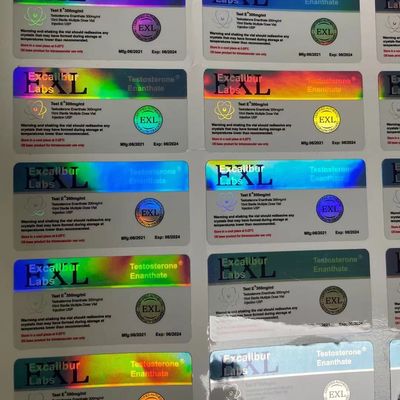 26mm Long Silver Holographic Sticker Anti Water Vaccine Bottle Label