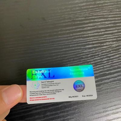26mm Long Silver Holographic Sticker Anti Water Vaccine Bottle Label