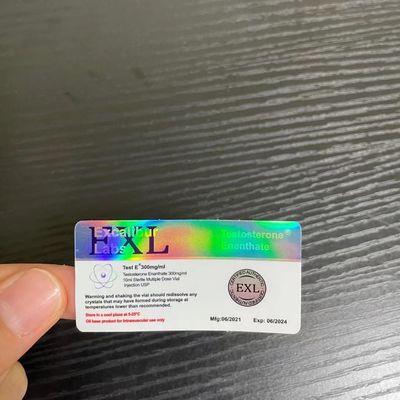 26mm Long Silver Holographic Sticker Anti Water Vaccine Bottle Label