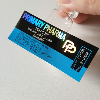 Silver Gold Foil Pharma Grade Steroid Vial Labels