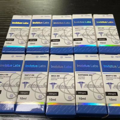 Silver Hologram Foil 10ml 20ml Steriod Packaging Boxes With Gloss Bright Film