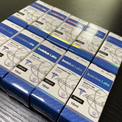 Silver Hologram Foil 10ml 20ml Steriod Packaging Boxes With Gloss Bright Film