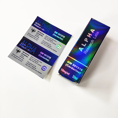 Custom Colorful Printing Hologram Steriod 3x6 Cm Laser Paper Vial Labels By Roll  For 10ml Injection Vial Use